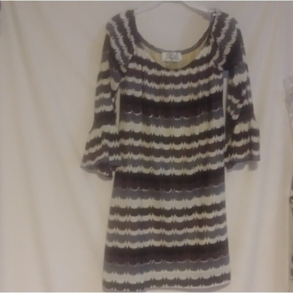 Blue Off The Shoulder Sweater Dress S - Picture 6 of 6